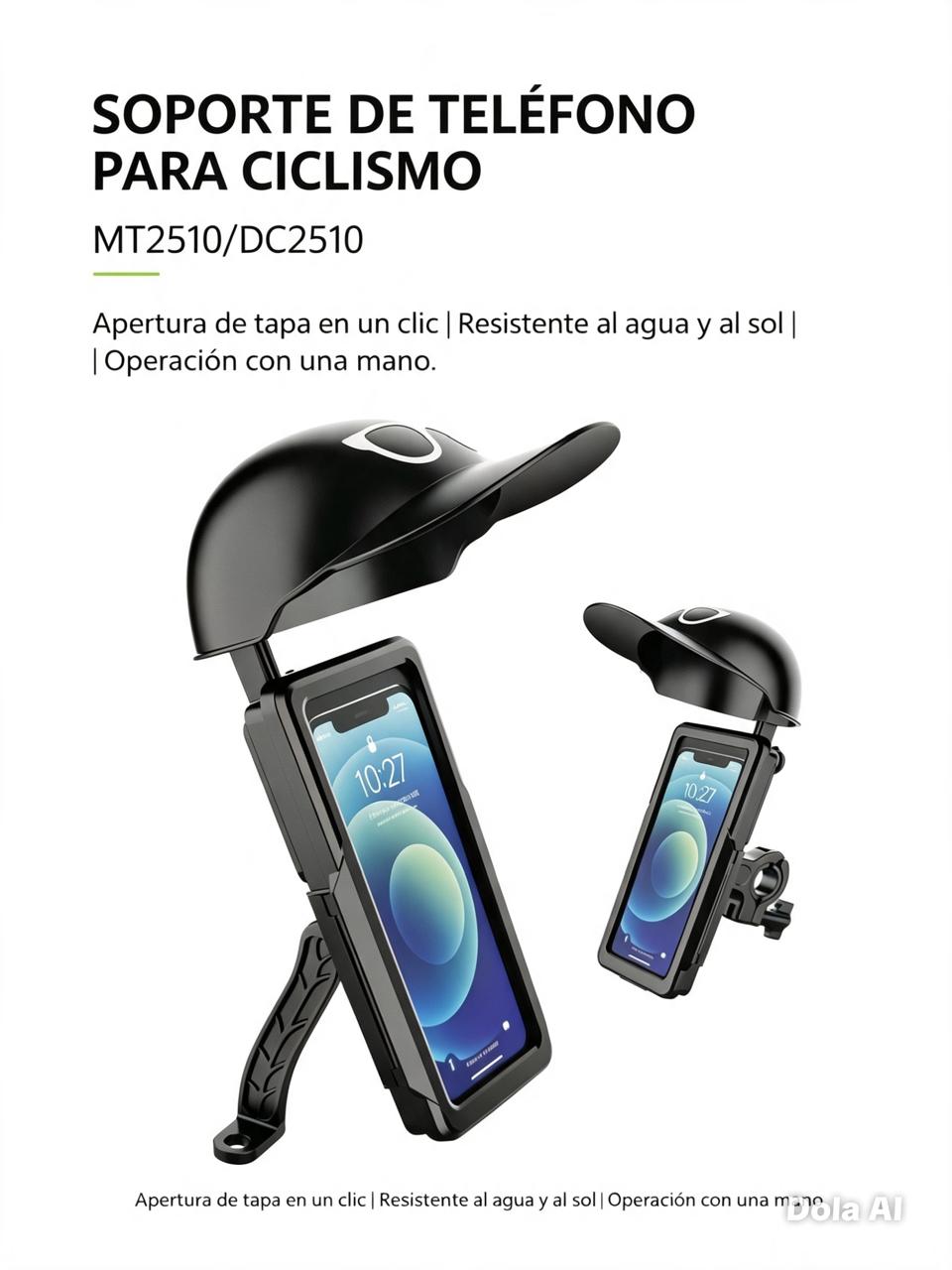 Soporte universal para teléfono con cubierta y abrazadera para manillar
